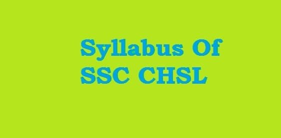Syllabus of SSC CHSL