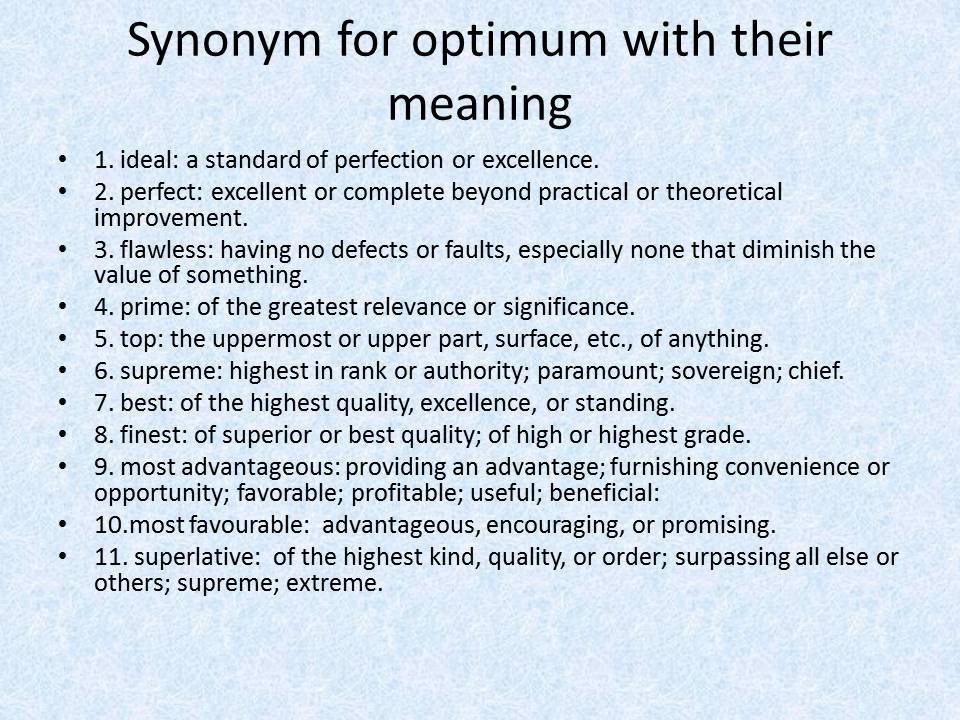 Optimum Synonym