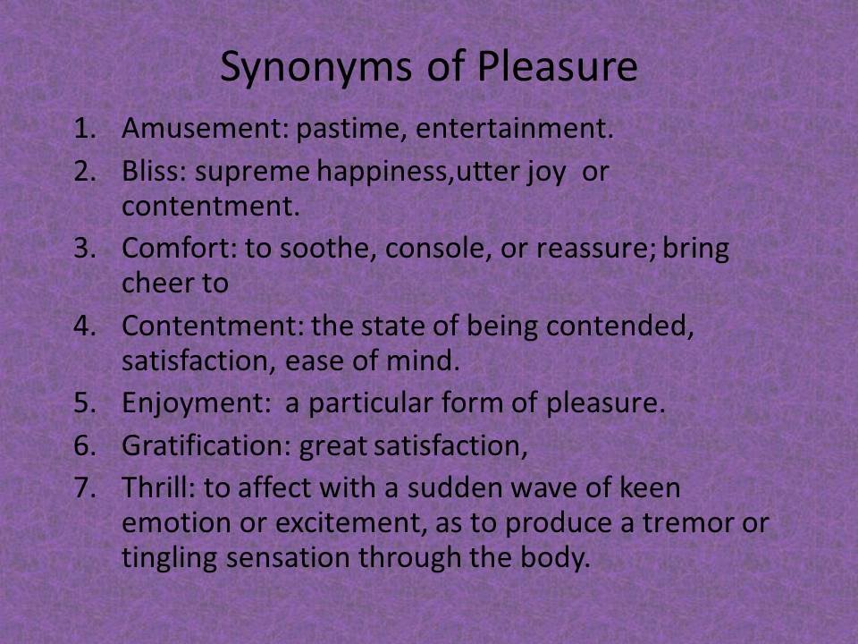 Pleasure Synonym