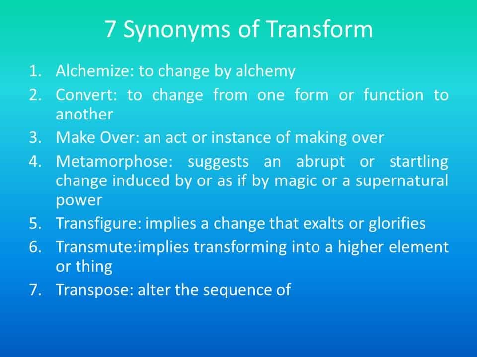 change synonym transform